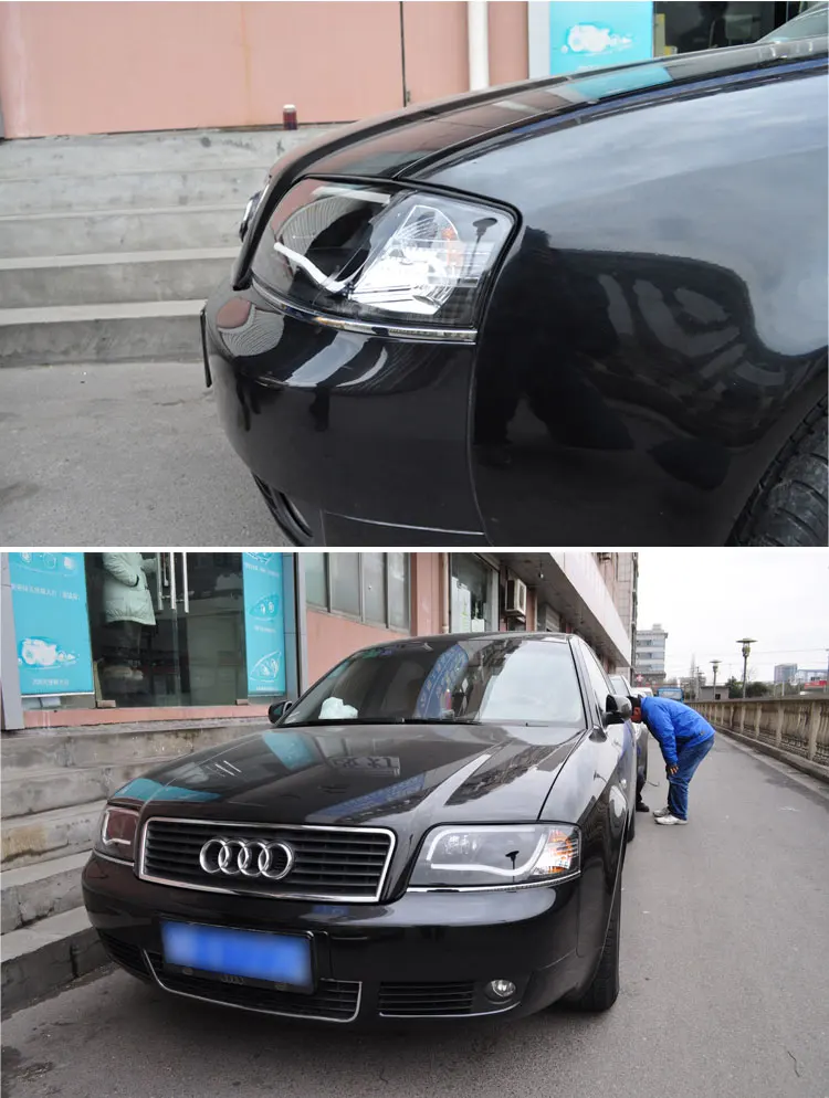Автомобильный Стайлинг светодиодный HID Rio светодиодный фары передняя фара чехол для Audi A6 A6L 1999-2004 биксенон Audi A6L фара Объектив ближнего света