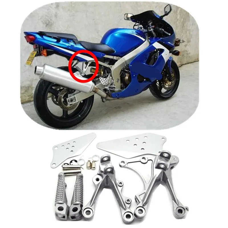 Алюминиевая передняя подножка педаль Задняя ножка Скоба для Kawasaki ZX6R 636 2005 2006 2007 2008