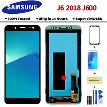 Супер AMOLED lcd для samsung Galaxy J6 J600F J600f дисплей сенсорный экран сборка Замена j600 черный lcd