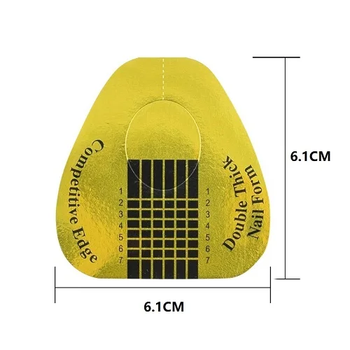 10 шт./упак. гвоздь бумажный лоток французский маникюрная наклейка для ногтей подковы защитный бумажный держатель для дизайна ногтей расширитель гель - Цвет: Gold