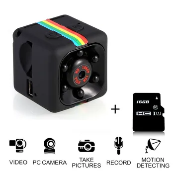 

SQ11 Mini Camera Full HD 1080P DV Sports Action Micro Camera High Quality DVR Recorder Cam 16G TF Card For Home Office L0529 #D