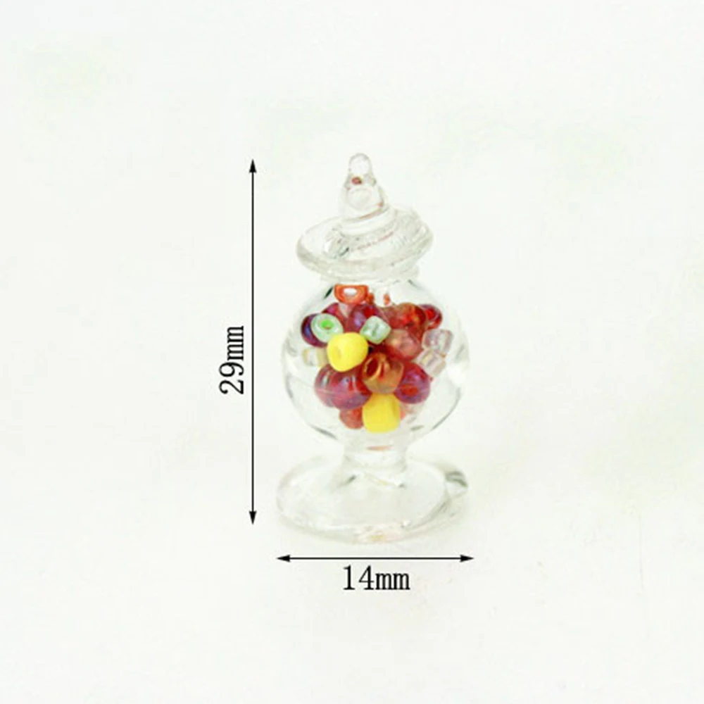 1/12 maison de poupée accessoires miniatures Mini verre bonbons pot Simulation bouteille modèle jouets pour décoration de maison de poupée