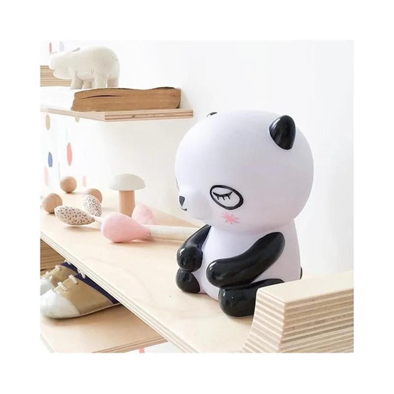 Lovely LED Panda Night Lights Soft Light Black White Baby Pillow Bedroom  Feeding Bedside Lamp Holiday Decor Lighting (4)