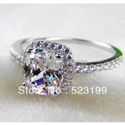 

3CT Popular Style simulate Diamond Female Marriage Ring Three Color For Choice Statement Sterling Silver Jewelry Gift For Her