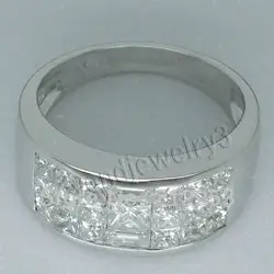 Винтаж одноцветное 18kt белого золота Обручение обручальное кольцо ювелирные изделия подарок WB001