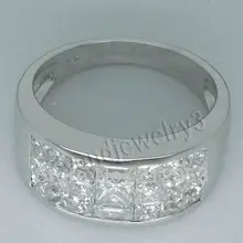 Vintage Solid 18Kt White Gold Engagement Wedding Ring Jewelry Gift WB001