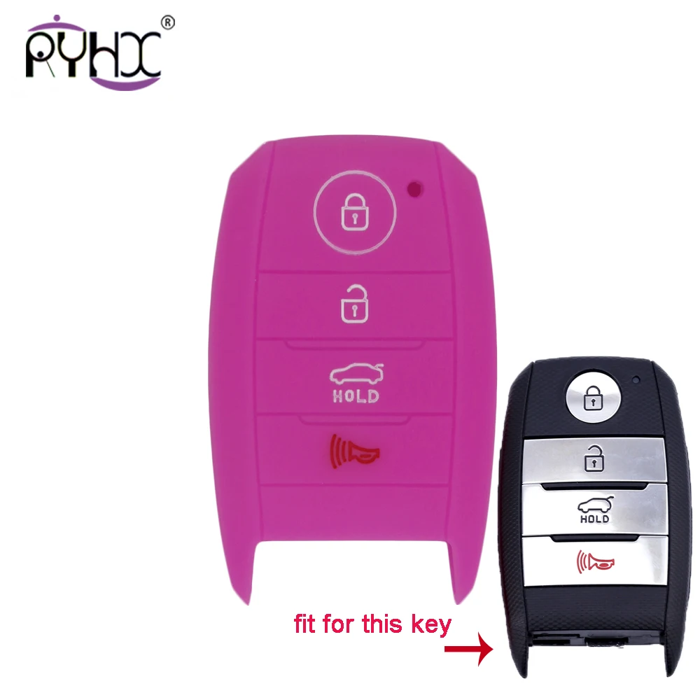 

Cheap 4 Button Silicone Car Remote Key Fob Shell Cover Case For Kia Sorento Optima Forte Koup Soul Niro Skin Holder Protector