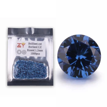 

1000pcs 1.0mm 2.0mm 3.0mm (0.8-3.0mm) 5A Round Brilliant Borland Loose Cubic Zirconia Stones CZ Gems For Jewellery