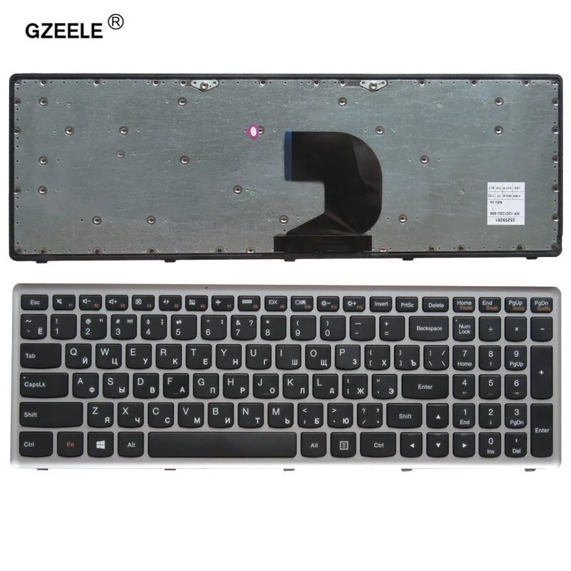 Скидка Русская клавиатура для ноутбука GZEELE для LENOVO Z500 Z500A Z500G серии RU раскладка с серебристой рамкой сменная Клавиатура для ноутбука