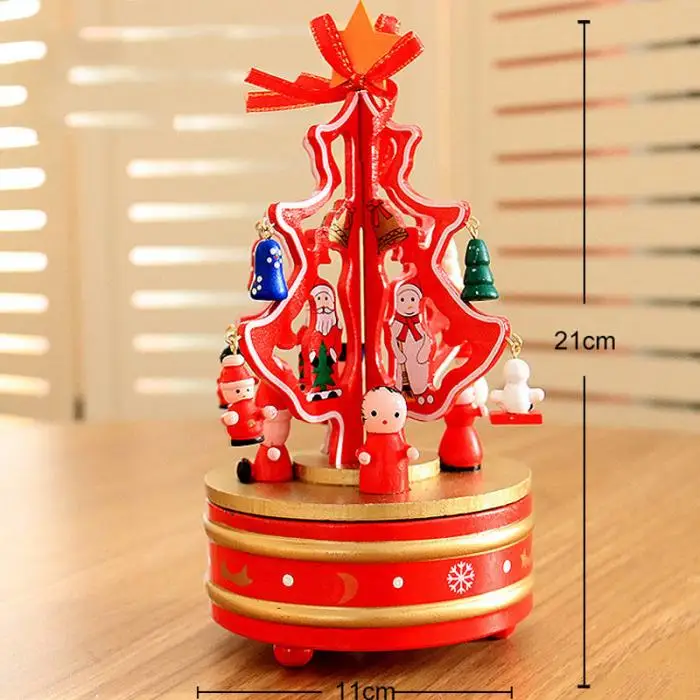 Рождественская елка музыкальная шкатулка милый снеговик вращающаяся музыкальная шкатулка DIY деревянная музыкальная шкатулка Детский Рождественский подарок DTT88