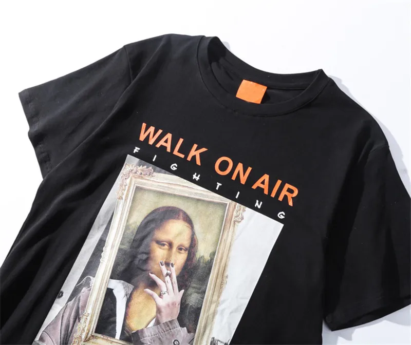 Мужские хипстерские футболки с принтом Dark Icon Walk on Air, мужские уличные футболки с круглым вырезом, хлопковые футболки с коротким рукавом, мужские топы