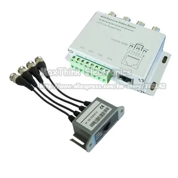 

CCTV 4Ch BNC UTP Video Balun Camera Cat5 Transceiver,BNC Connector , 2pcs , Free shipping