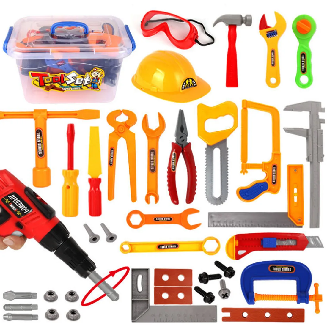 

Hot 37Pcs/set Children Pretend Play Occupation Set Emulational Repair Kit Tool Toys Educational Tool Box for Boys Birthday Gift