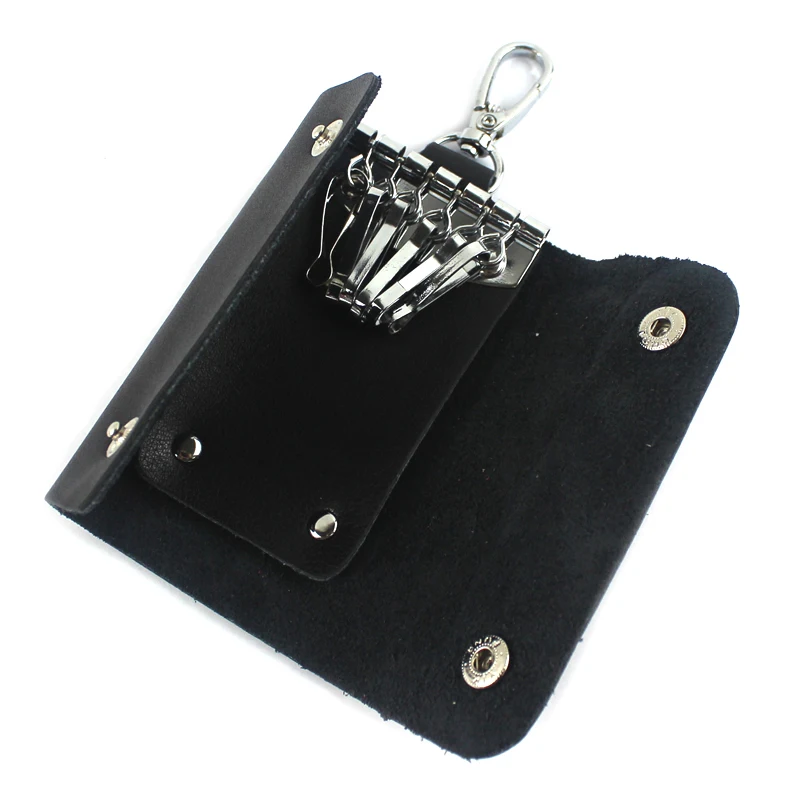 

2019 Keychain Men's Key Holder Genuine Leather Hasp Keys Purse Men's Small Keychain Cover Mini Card Holder Coin Bag For Men 112
