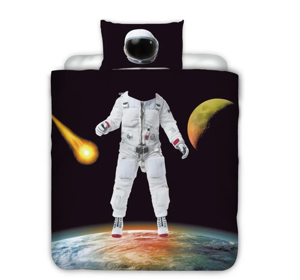 2pcs Starry Sky Astronaut Bedding Set Pillowcases Duvet Cover