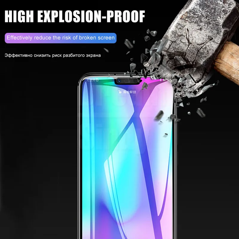 Закаленное стекло полное покрытие для Huawei Honor 8x 7c 7a Pro 10 Lite 20D Защитная пленка