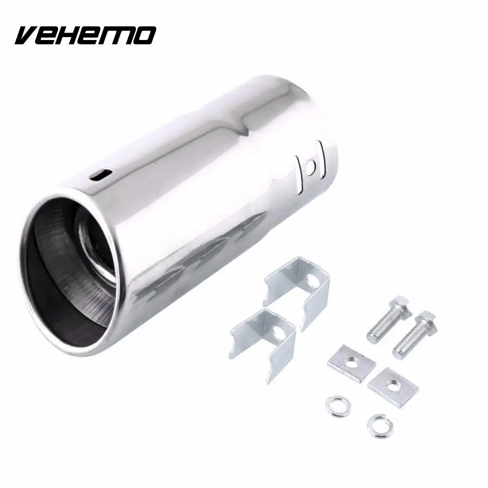

Vehemo Universal Exhaust Exhaustor Tail Muffler Chrome Auto Stainless Steel Oval Fits Muffler Tip Pipe Motorbike Muffler