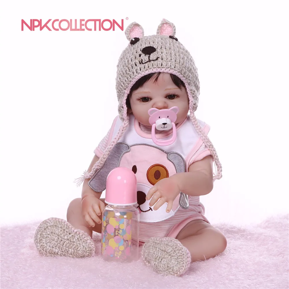 NPK Boneca Reborn розовая собака полностью силиконовая виниловая кукла bdoy Reborn Baby Doll игрушки Реалистичные для детей на день рождения Рождественский подарок игрушка для ванны водонепроницаемая