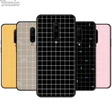 Soft Phone Case Shell for Oneplus 7 7 Pro 6 6T 5T Black Case for Oneplus 7 7Pro Silicone Cover Retro Black White Grid