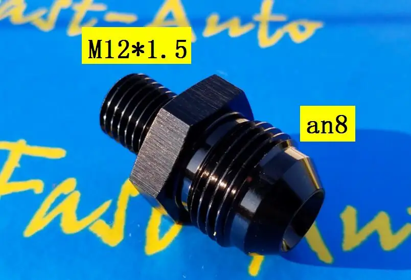 Алюминиевый переходник с наружной резьбой M12 P1.5 * 1 5 x to 8an an8 an 8 3/4unf черный