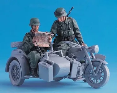 1/35 немецкий Водитель Мотоцикла см. Карту 2 человек (не включая мотоциклы) набор