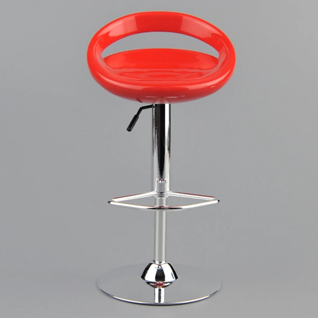 1/6 Scale Dollhouse Bar Family Rotating Round Swivel Foot Chair Pub Bar Stool for 12