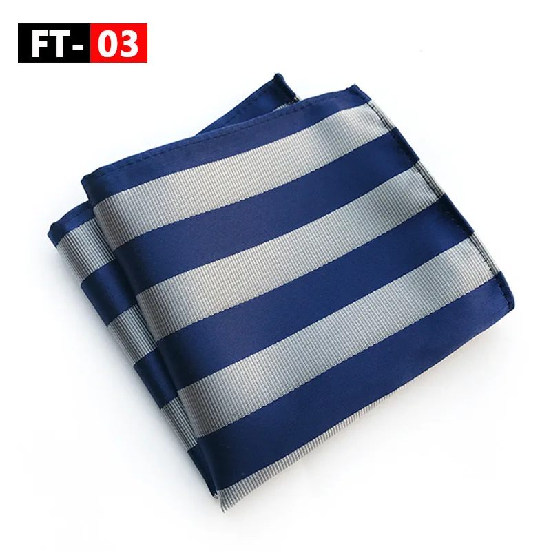 

Blue Gray Yellow Pink Men's Handkerchief Striped Printed Hankies Silk Polyester Hanky Business Pocket Square Chest Towel 25*25CM