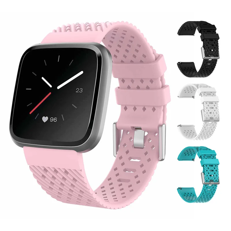 

New Breathable Silicone Sports Band for Apple Watch 4 3 2 1 Rubber Strap Bands for Nike+ Iwatch 4 3 Fitbit Versa Fitness Watch