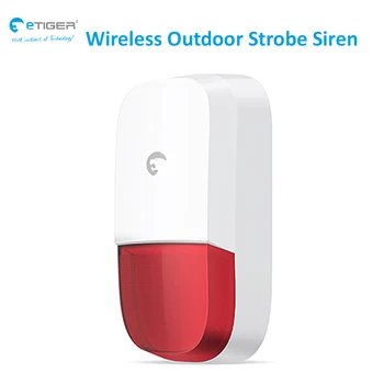 

wireless 100dB high decibel outdoor strobe siren lound alarm noise garage backyard siren etiger ES-S7B