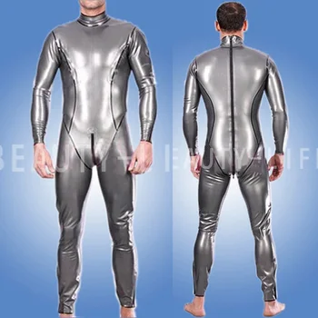 

Latex Fetish Catsuit Zentai Exotic Apparel Teddie Leggings For Men Zipper Plus Size