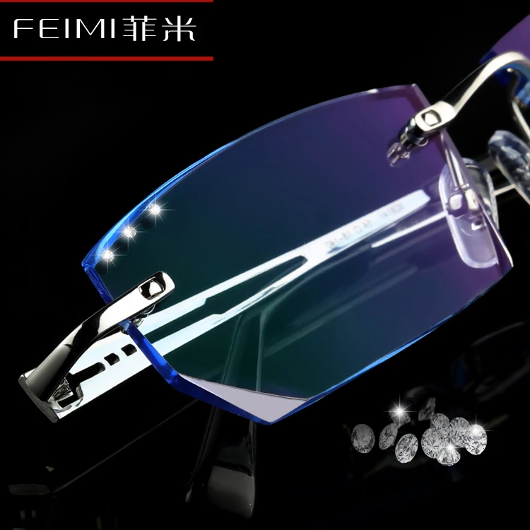 Brille Yj12 Brillen Business Optische Mode Myopie Männer Randlose Hyperopie Gläser Komplette Herren 5Bw1XF
