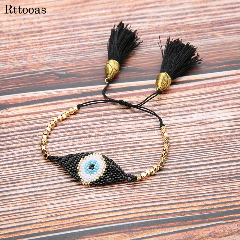 

Rttooas Evil Eye Bracelet for Women DIY Handmade Popular Love Lucky Charm Bracelets & Bangles For Women 2019 MIYUKI Bracelets