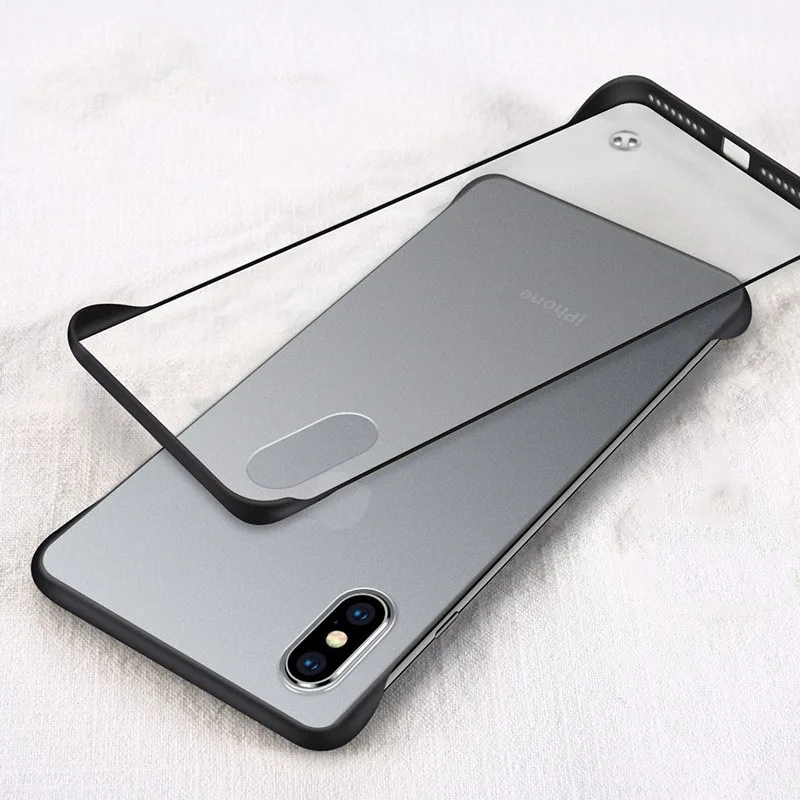 

NEW Rimless Case For iPhone X XS MAX XR on iPhone 7 8 Plus 6 6s Bumper Transparent Shockproof Case For iPhone X S 10 Cool Fundas