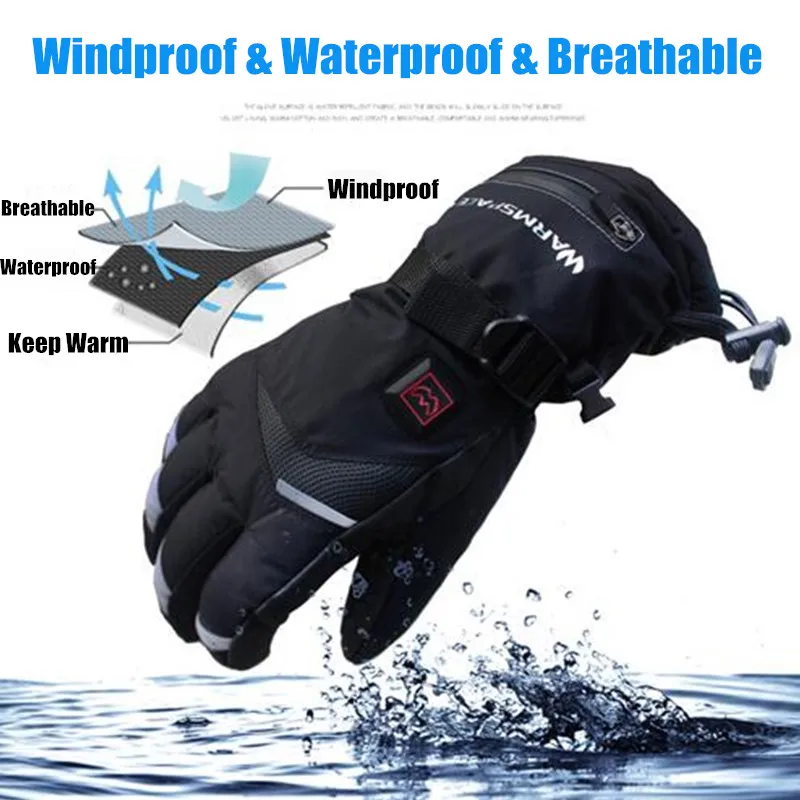 10pair 3600MAH Smart Electric Heated Gloves Winter Warm 5 Finger&Hand Back Lithium Battery Self Heating Touch Screen Ski Gloves