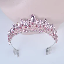 Новая мода в стиле барокко Роскошная обувь розового цвета с украшением в виде кристаллов свадебная корона диадемы для женщин диадема, тиара для девочек свадебные аксессуары для волос