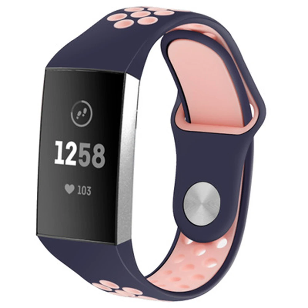 

Lerxiuer Sport Silicone strap For Fitbit charge3 bracelet replacement watch band two-color nike silicone band Breathable comfort