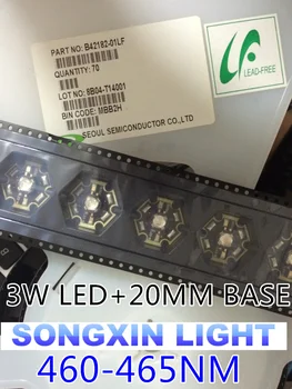 

20pcs/lot 2015 Top Royal Blue 3W LED 445-455nm high Power 3W LED Chip Emitter With 20mm Star base