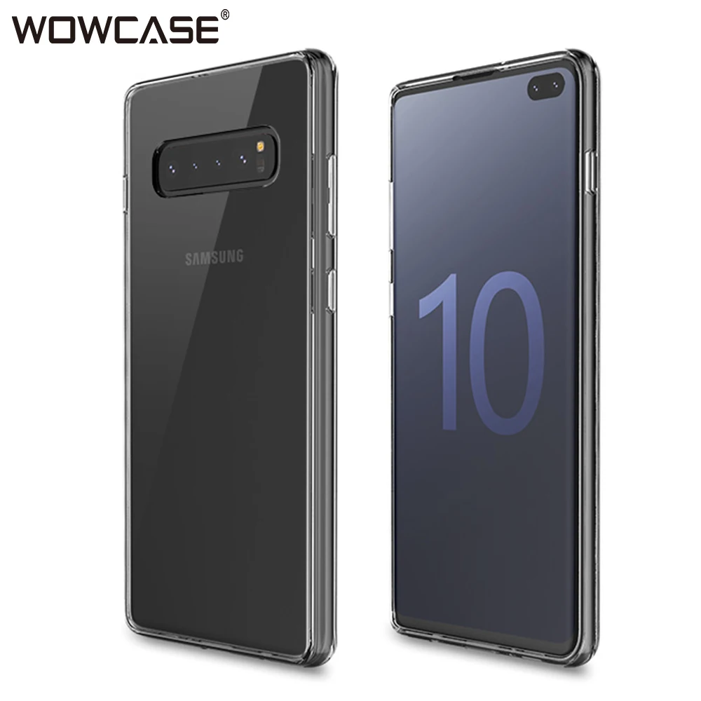 

WOWCASE S10 Cases For Samsung Galaxy S10/S10 Plus Case Transparent Hard PC+Soft Silicone Edge Anti-knock Phone Bag Cover Coque