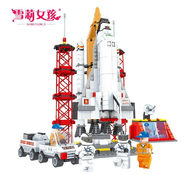 

Simple package Building Blocks Enlighten 560pcs 3D construction eduction Bricks Building Blocks Sets space series children toys