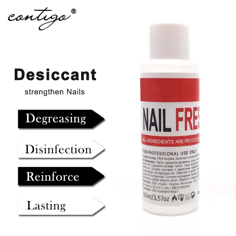 

Contigo Latest Nail Desiccant Fresher 100ml Primer Long Lasting Degreasing Disnfection For Nail Gel Polish Manicure Tools