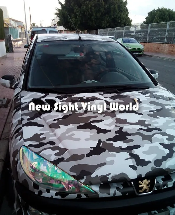 Compare Urban Night Camouflage Vinyl Wrap Film Zwart Grijs Wit Camo Auto Film Bubble Gratis Voertuig Wrap Grootte: 1.50*30 m/Roll