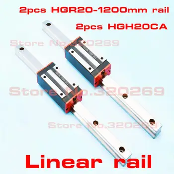 

linear guide 2pcs x HGR20 -L 1200mm Rail + 2pcs x HGH20CA HGW20CA sliding block Carriages for CNC Router