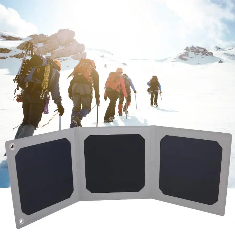 

Outdoor Solar Panel USB Output 9W/5V Waterproof Foldable LED Monocrystalline Silicon Solar Panel for Smartphones