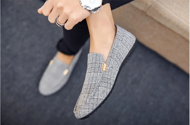 New Summer Man Casual Shoes Breathable Wear-resistant massage Canvas Fashion Solid Color Hard-Wearing Korean Flat Shoes Male (3)