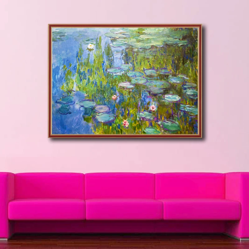 OUYIJIA Monet 5D DIY алмазная живопись Лотос цветок вышивка пейзажа Живопись Продажа