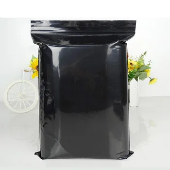 

200pcs - 22*32 cm / 300pcs - 29*40 cm Large black plastic storage bag for food packaging,thicken zipper lock plastic bag 7/18