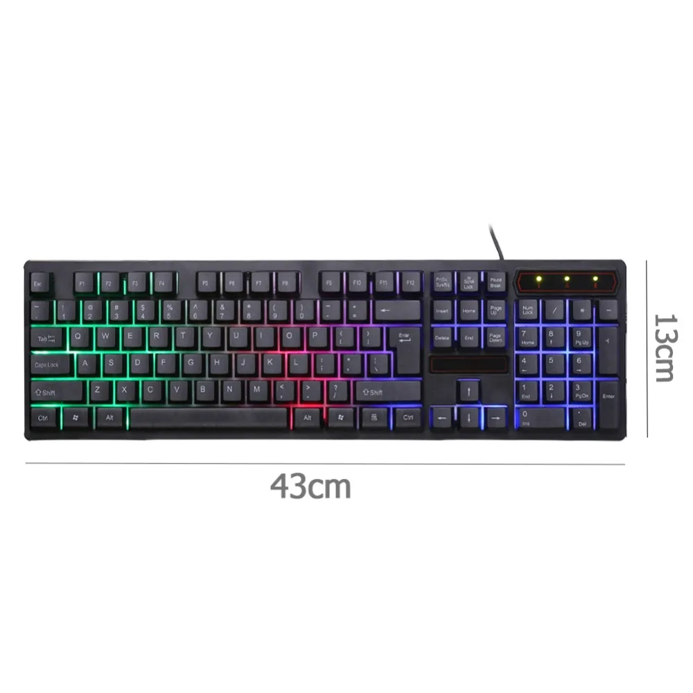 Игровая клавиатура 104 клавиши с подвеской радужная RGB подсветка USB Проводная
