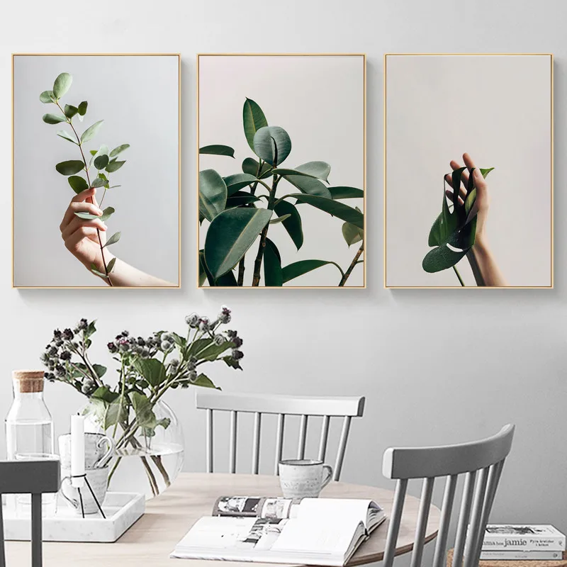 ART-ZONE-Green-Tree-Branch-Still-Life-Painting-Plant-Art-Photography-Poster-Modern-Wall-Picture-Living