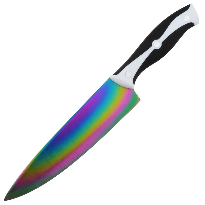 

Multi-function Stainless Steel Chef Knife Coloful Blade With Non-Stick Handle Creative Fruit Meat Cutter Kitchen Gadgets