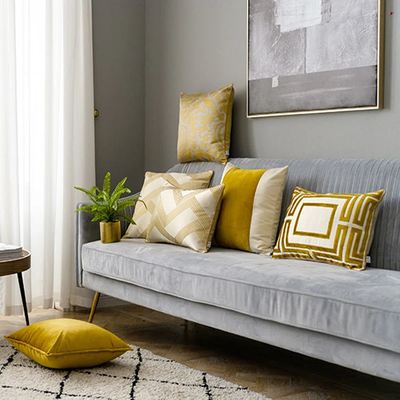 

Gold European Cushion Cover Luxury Embroidery Decorative Pillows Cojines Decorativos Para Sofa Coussin Cushions For Noble Women